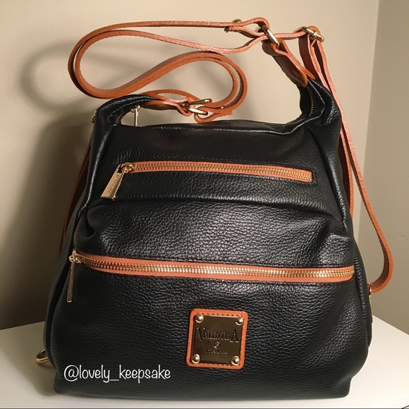 NEW Black & Brown Italian Leather Valentina Purse - Picture 2 of 8